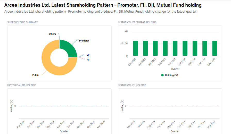 Arcee Industries Shareholding Pattern