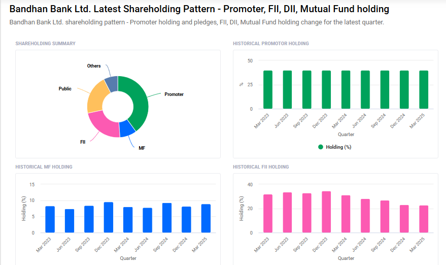 Bandhan Bank Shareholding Pattern