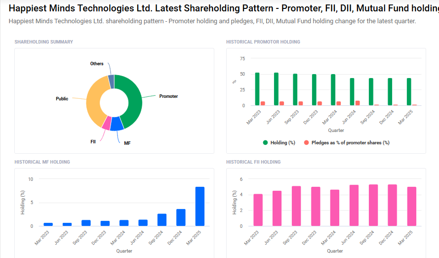 Happiest Minds Shareholding Pattern