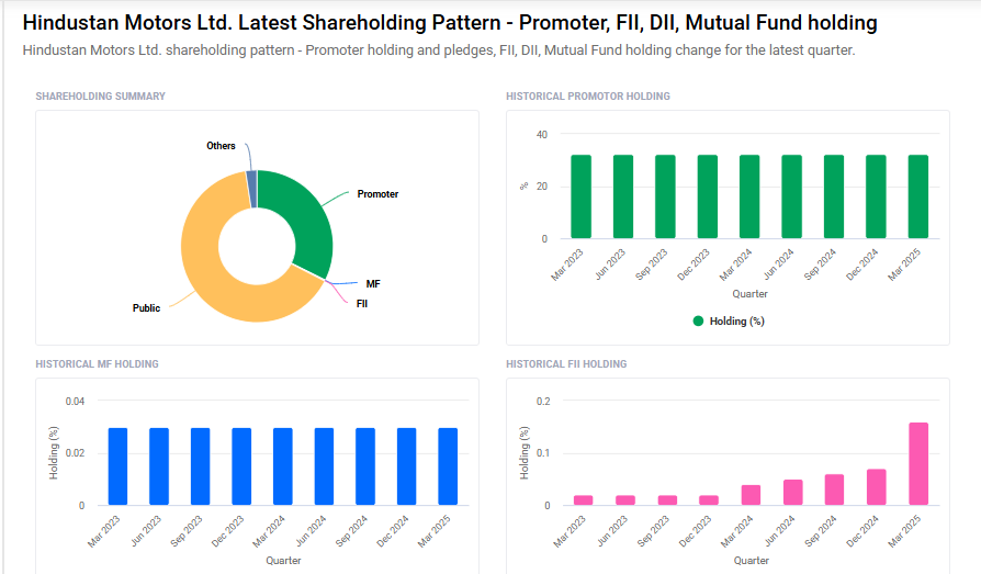 Hindustan Motors Shareholding Pattern