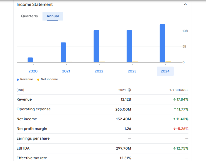 Rajnandini Metal Financials Statement