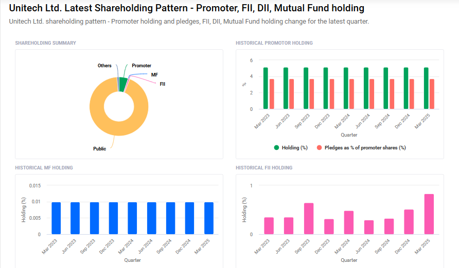 Unitech Shareholding Pattern